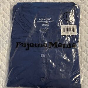 Pajama Mania Blue Button-Up Pajama Set